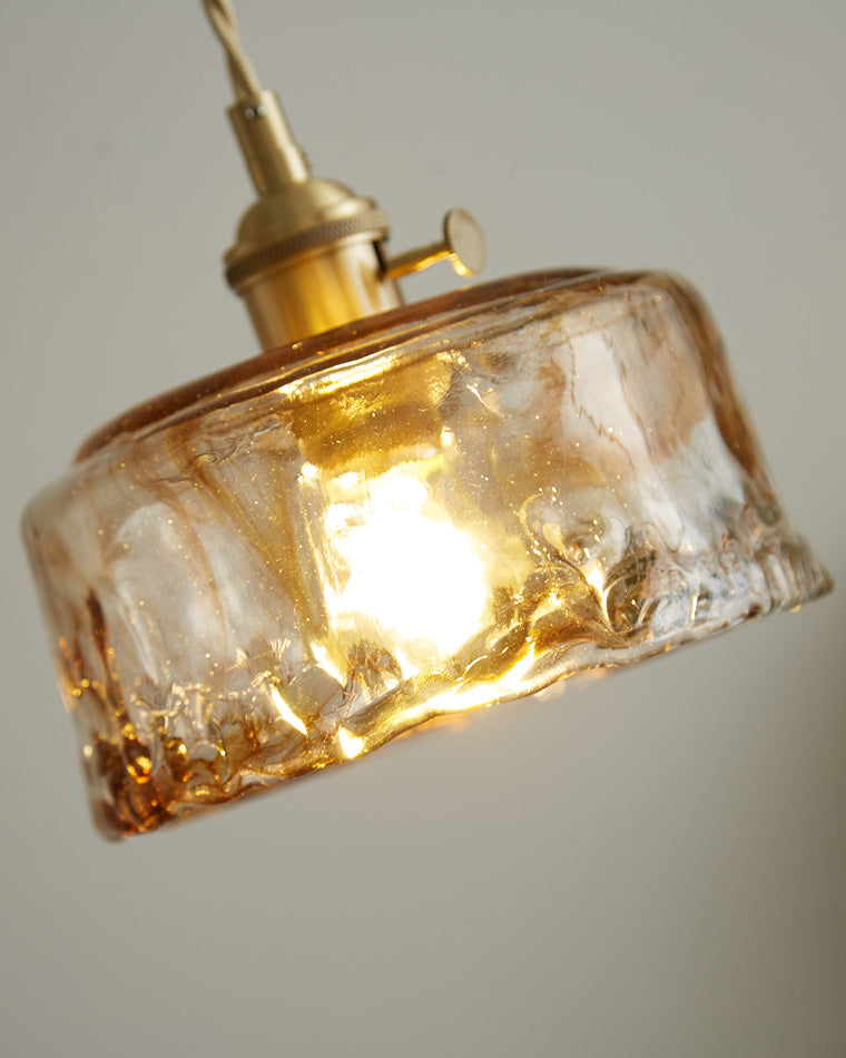 Amber Glass Vintage Pendant Light for Kitchen or Bedroom