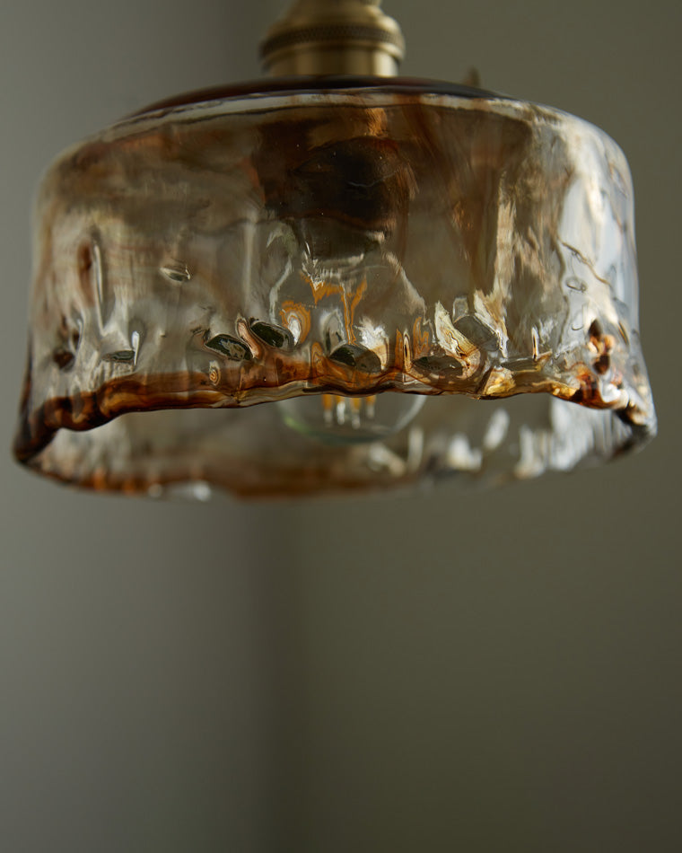 Amber Glass Vintage Pendant Light for Kitchen or Bedroom