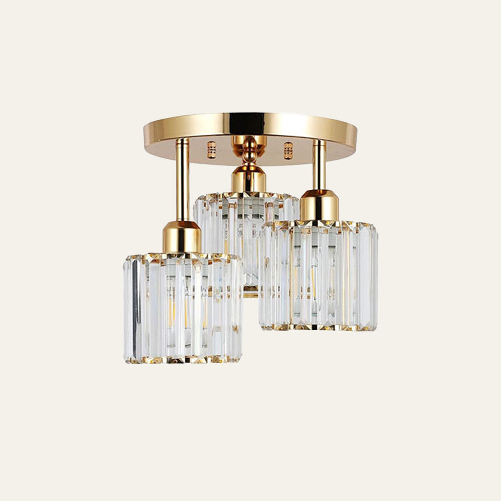 Modern Crystal Semi Flush Ceiling Light with E27 Sockets