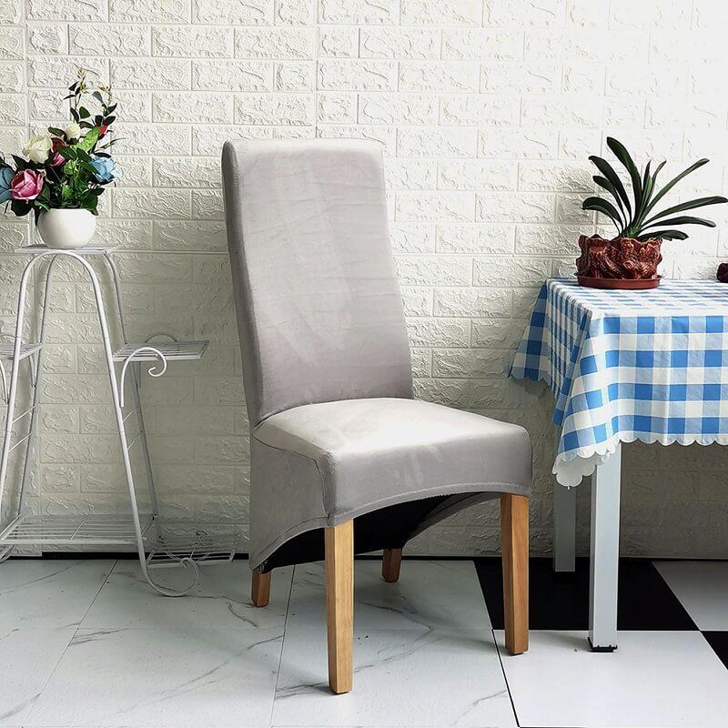 Stretch Velvet Dining Chair Covers, Soft, Elegant & Washable