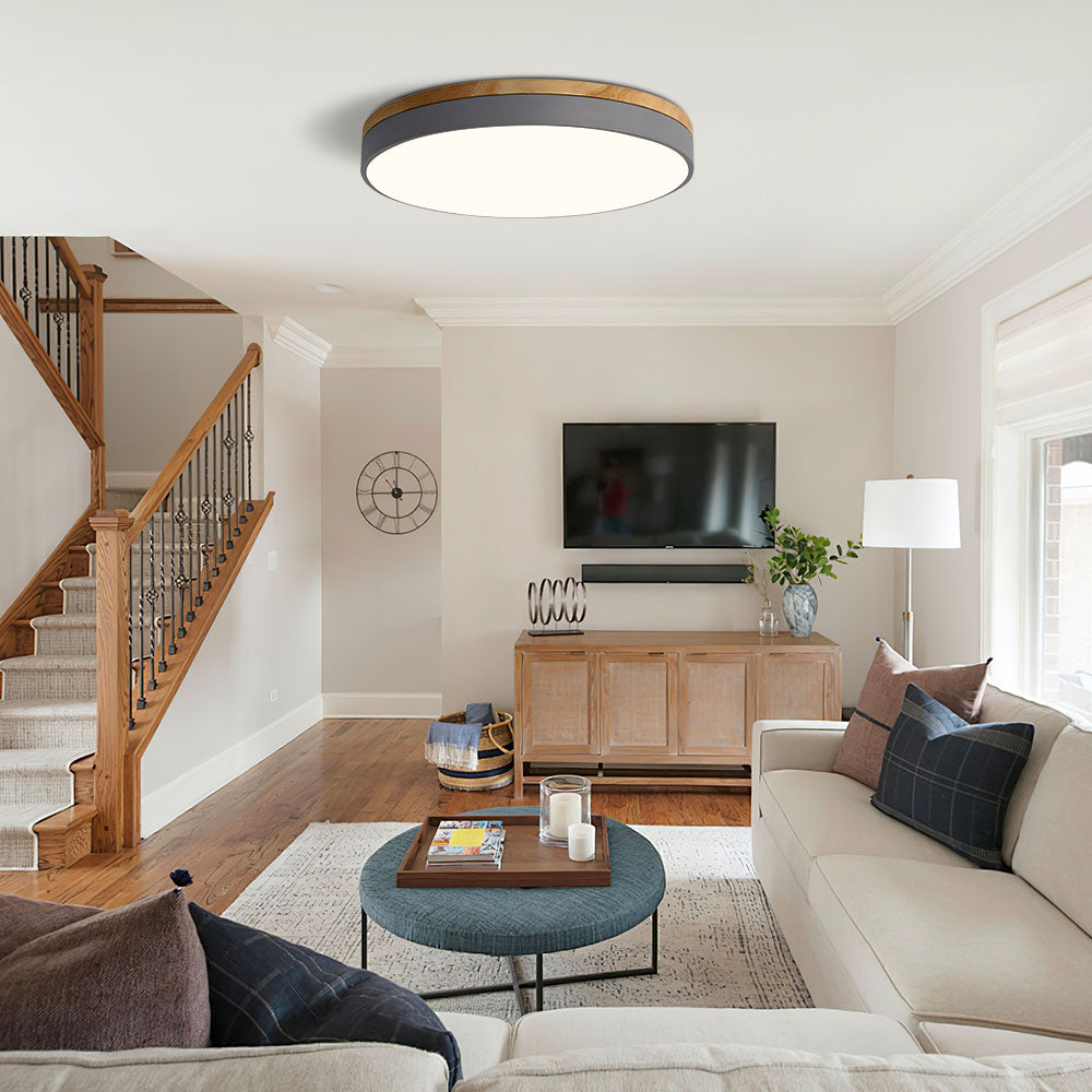 Natural Flush Mount LED Ceiling Light with Soft Ambient Glow