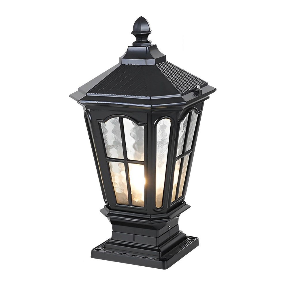 Retro Solar LED Fence Post Light Waterproof Dual Power