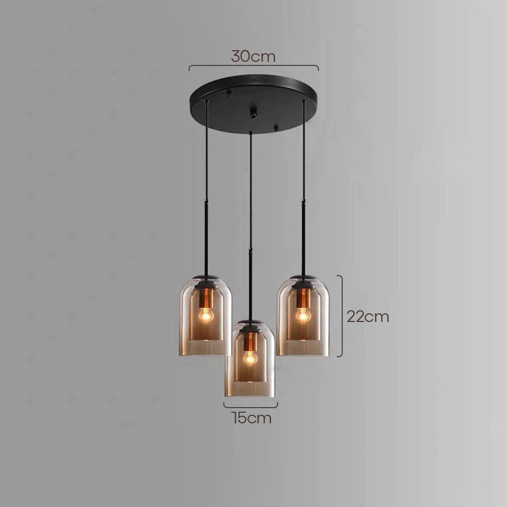 Modern Double Layer Glass Pendant Light for Dining Room and Kitchen