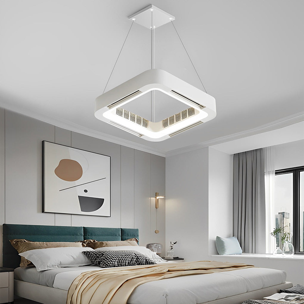 Modern Bladeless Ceiling Fan with LED Light and Remote Control