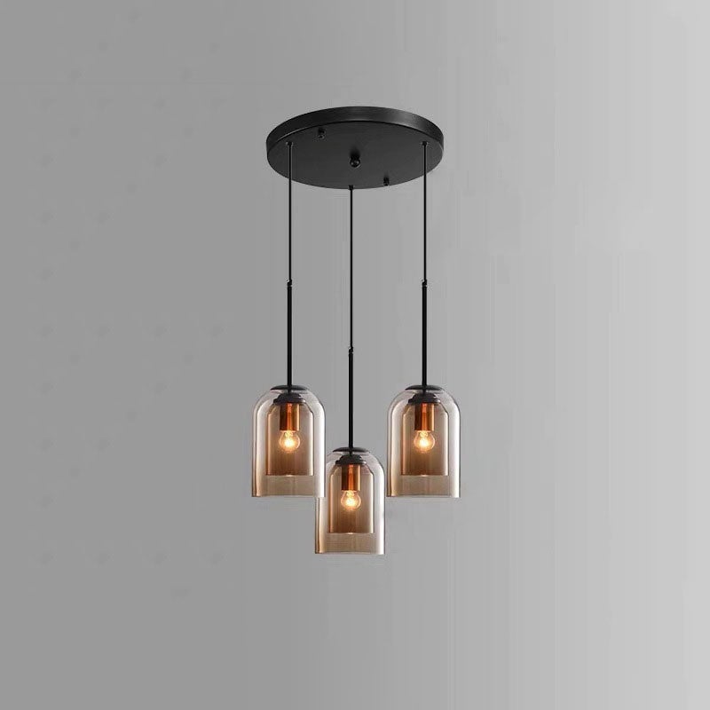 Modern Double Layer Glass Pendant Light for Dining Room and Kitchen