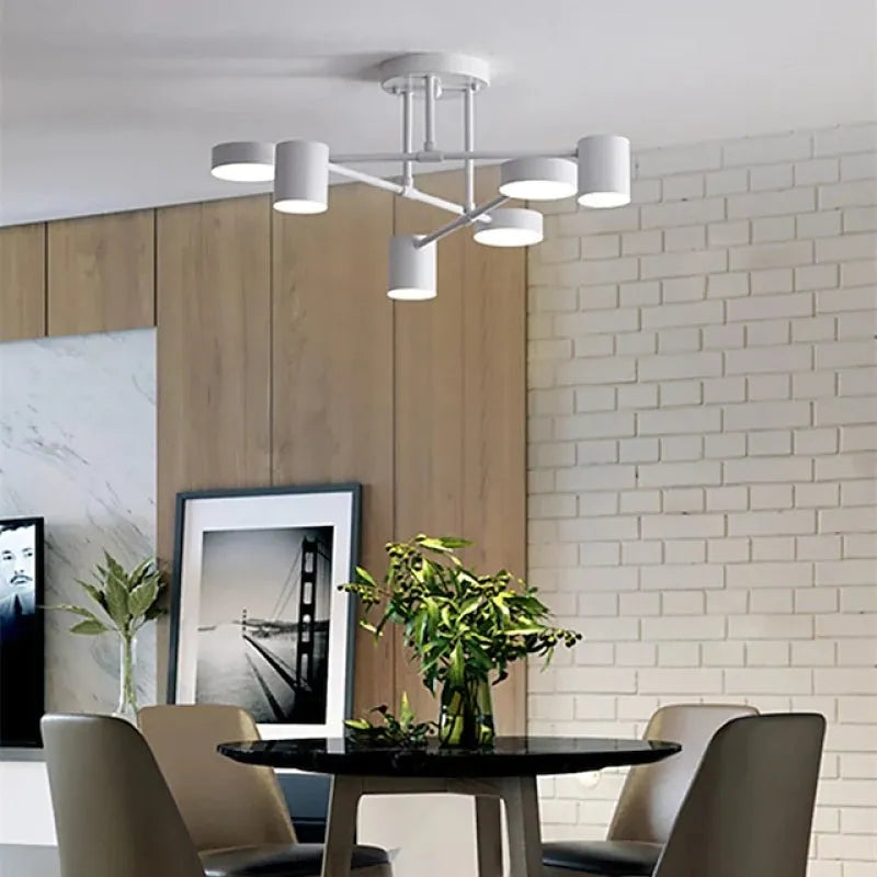 Modern Flush Mount 6 Light LED Ceiling Lamp with Three Color Modes