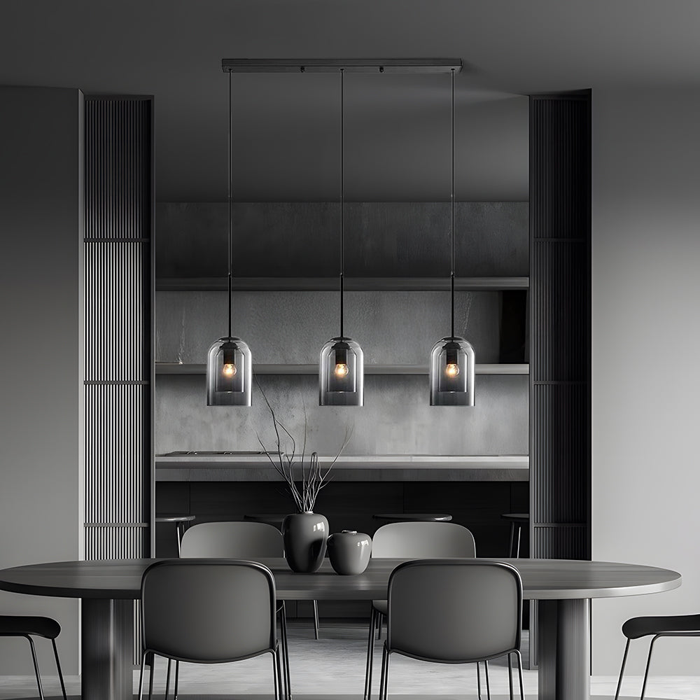 Modern Double Layer Glass Pendant Light for Dining Room and Kitchen
