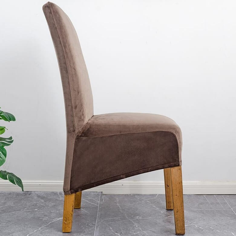 Stretch Velvet Dining Chair Covers, Soft, Elegant & Washable