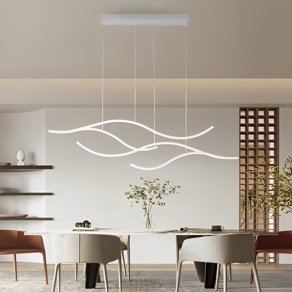 Wave LED Linear Branch Pendant Light for Kitchen Island or Dining Room