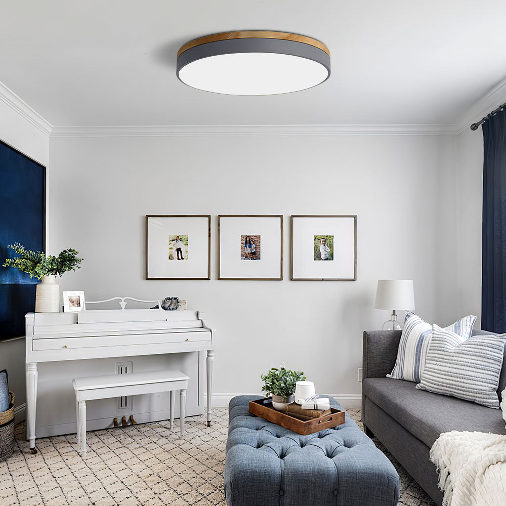 Natural Flush Mount LED Ceiling Light with Soft Ambient Glow