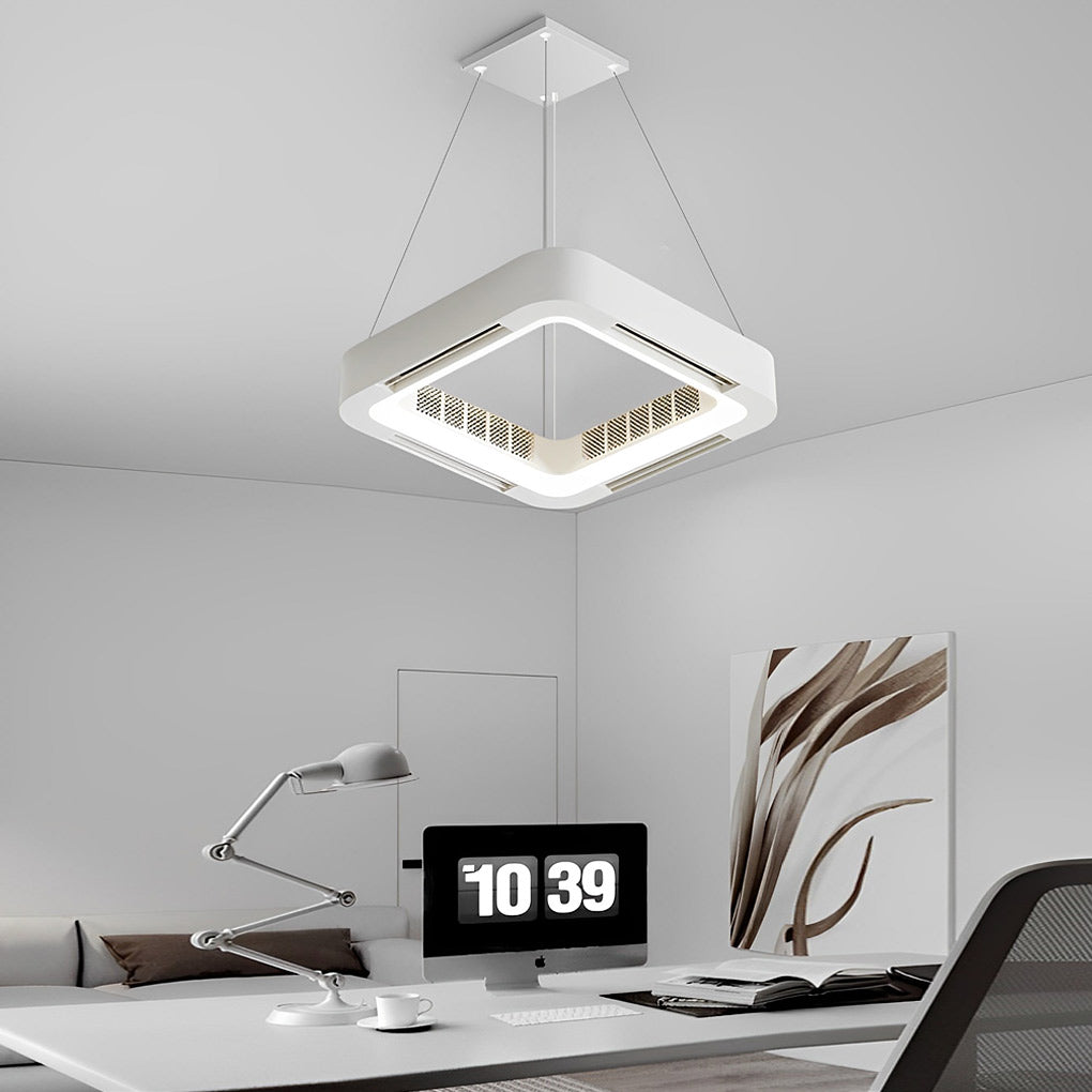 Modern Bladeless Ceiling Fan with LED Light and Remote Control