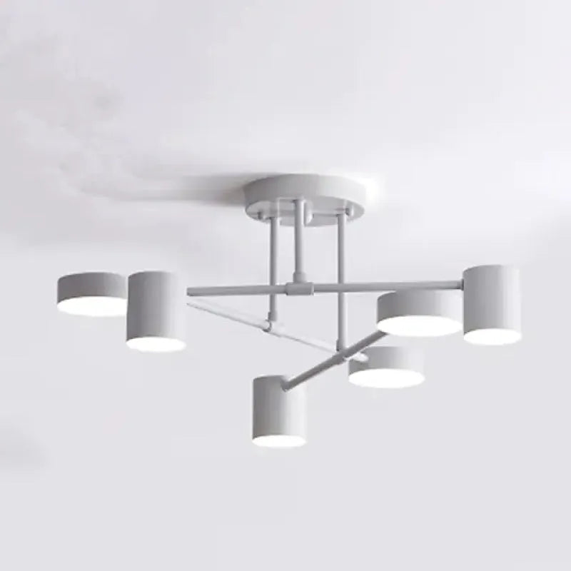 Modern Flush Mount 6 Light LED Ceiling Lamp with Three Color Modes