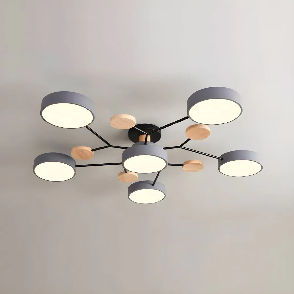 Modern Round LED Semi-Flush Ceiling Chandelier
