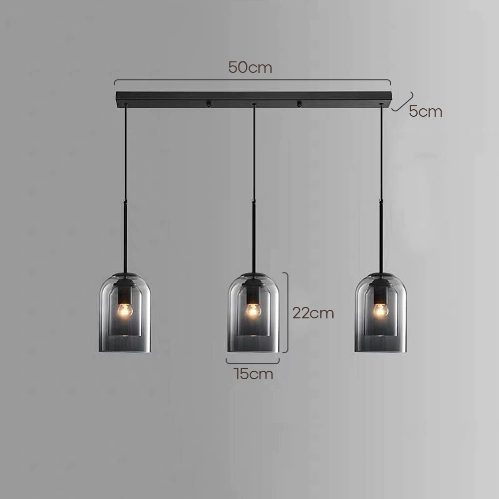 Modern Double Layer Glass Pendant Light for Dining Room and Kitchen
