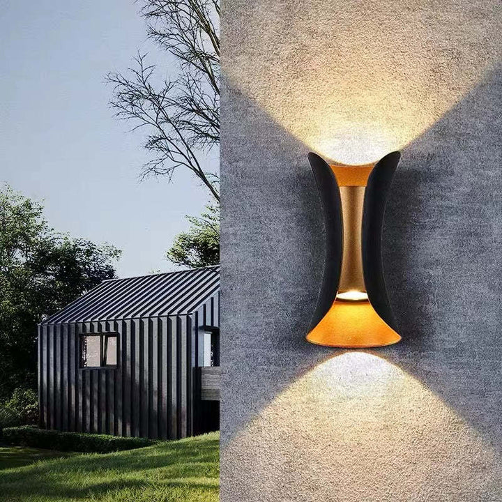 Outdoor Waterproof LED Wall Light in Modern Aluminum and Glass Design