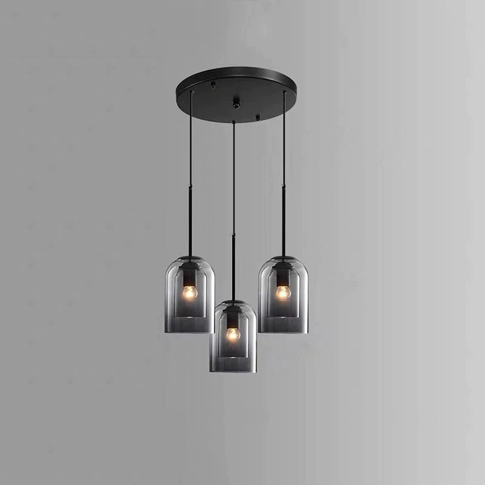 Modern Double Layer Glass Pendant Light for Dining Room and Kitchen