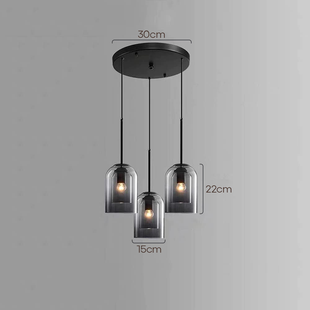 Modern Double Layer Glass Pendant Light for Dining Room and Kitchen