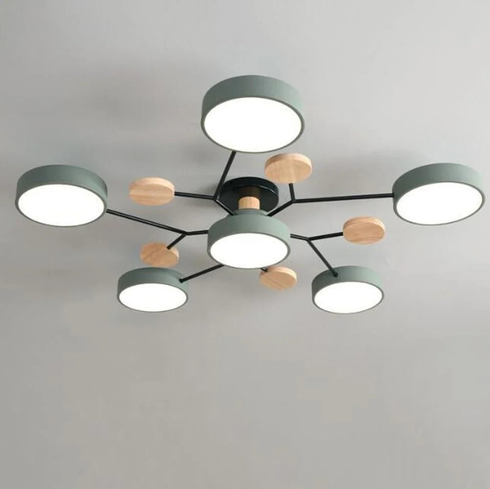 Modern Round LED Semi-Flush Ceiling Chandelier