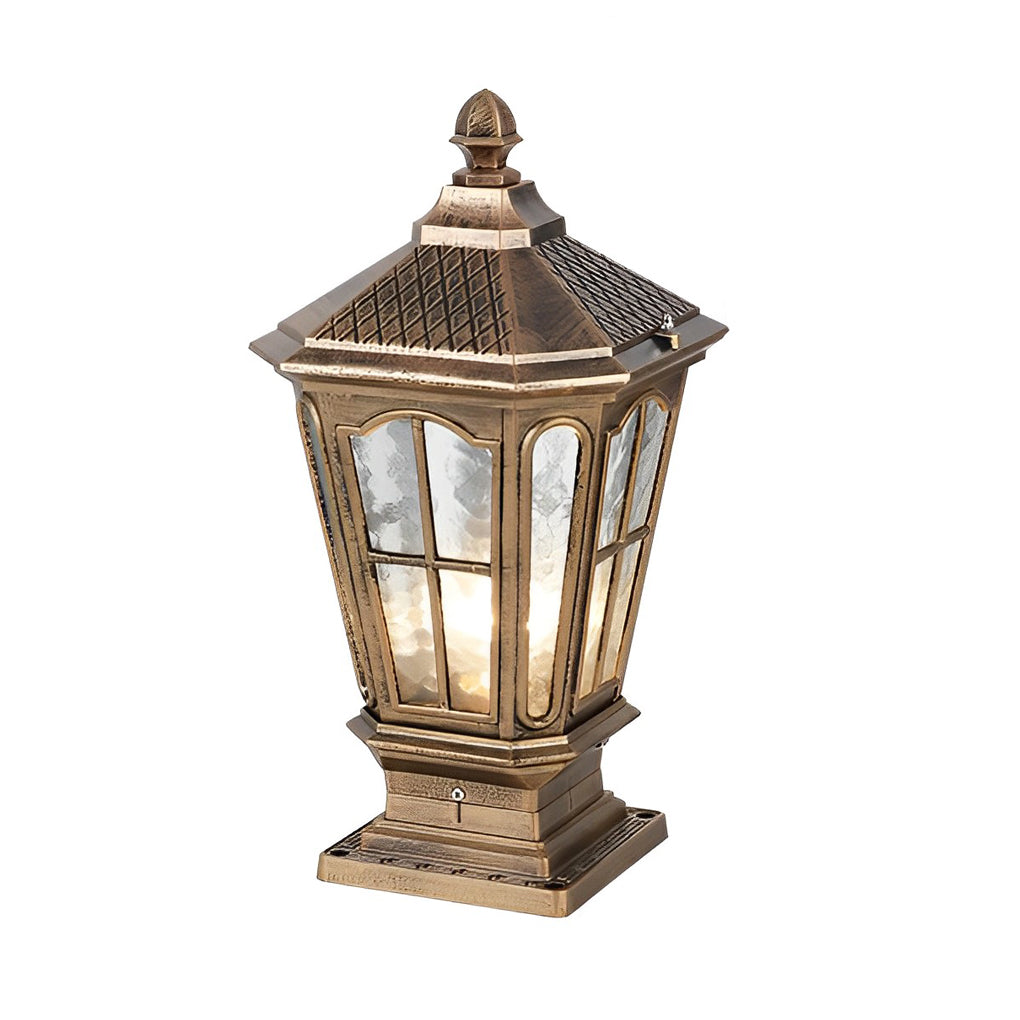 Retro Solar LED Fence Post Light Waterproof Dual Power