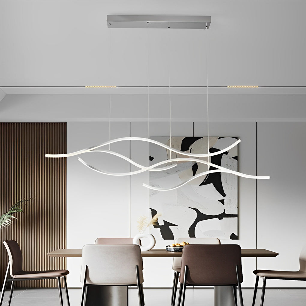 Wave LED Linear Branch Pendant Light for Kitchen Island or Dining Room