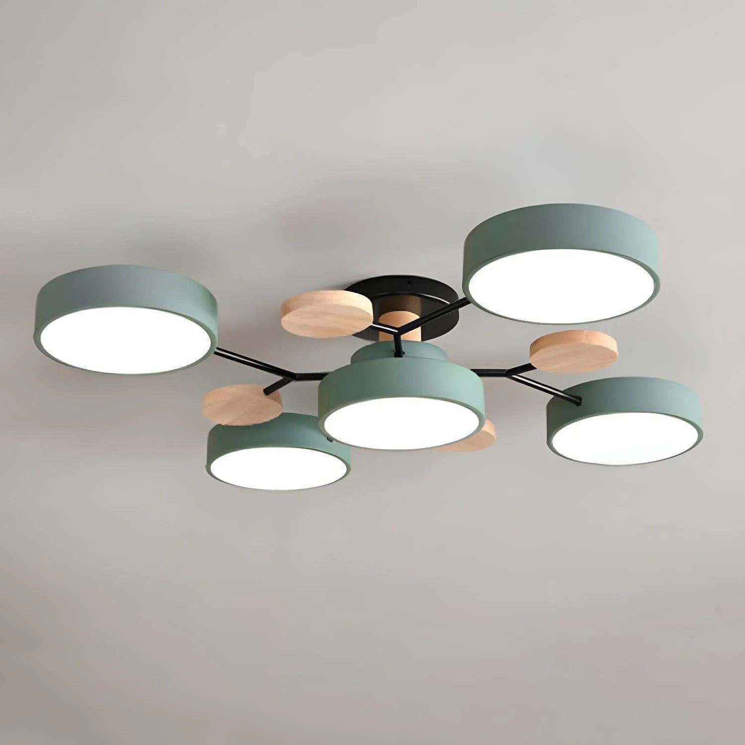 Modern Round LED Semi-Flush Ceiling Chandelier