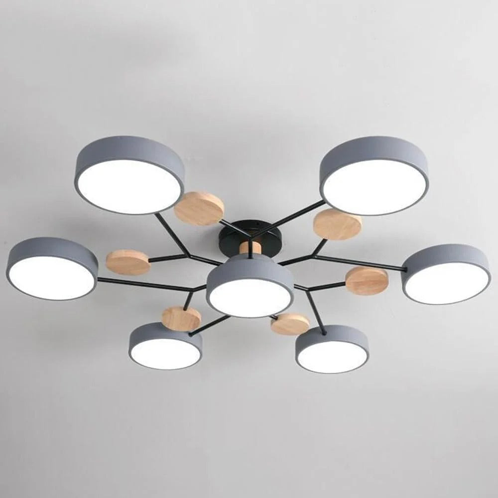 Modern Round LED Semi-Flush Ceiling Chandelier
