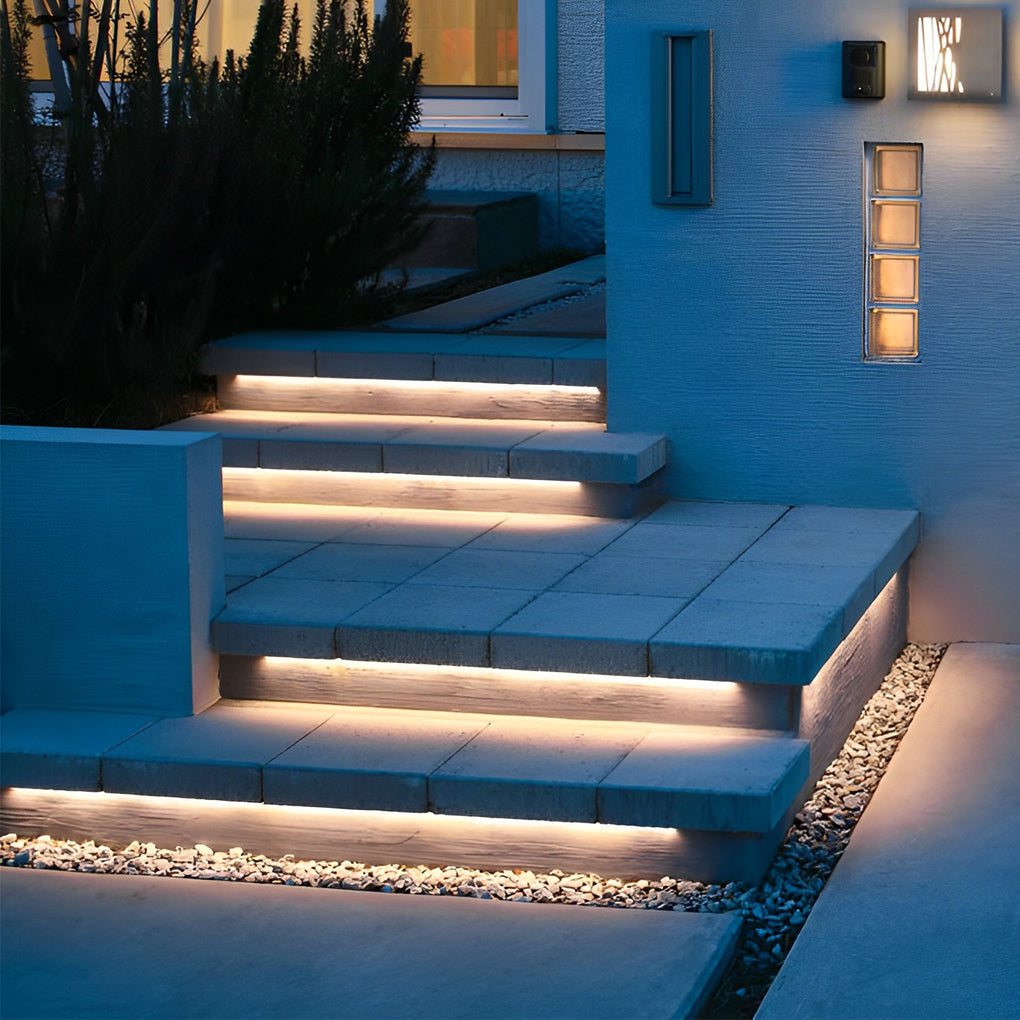 Waterproof Recessed LED Stair Strip Light Flexible Under Tread DC24V