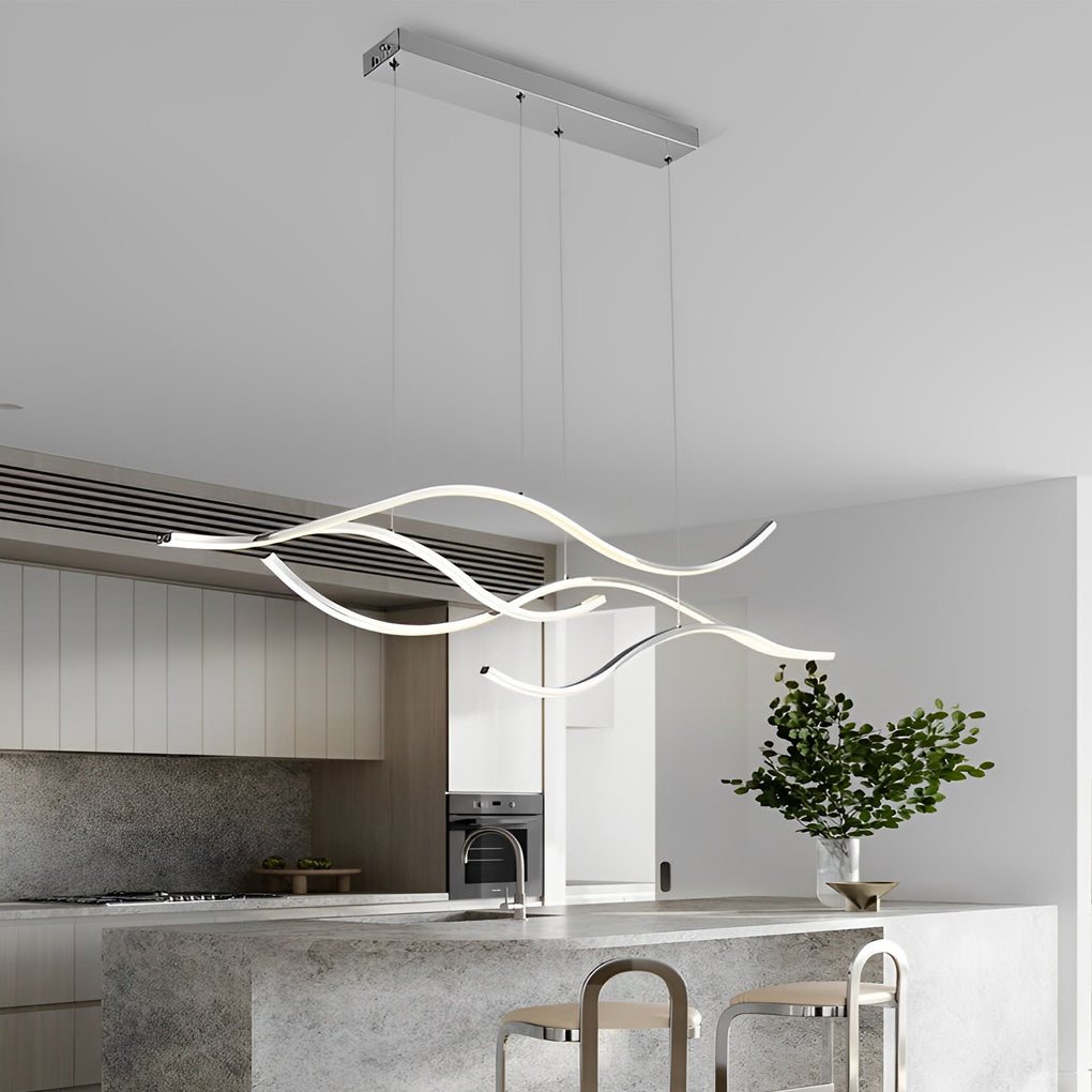 Wave LED Linear Branch Pendant Light for Kitchen Island or Dining Room