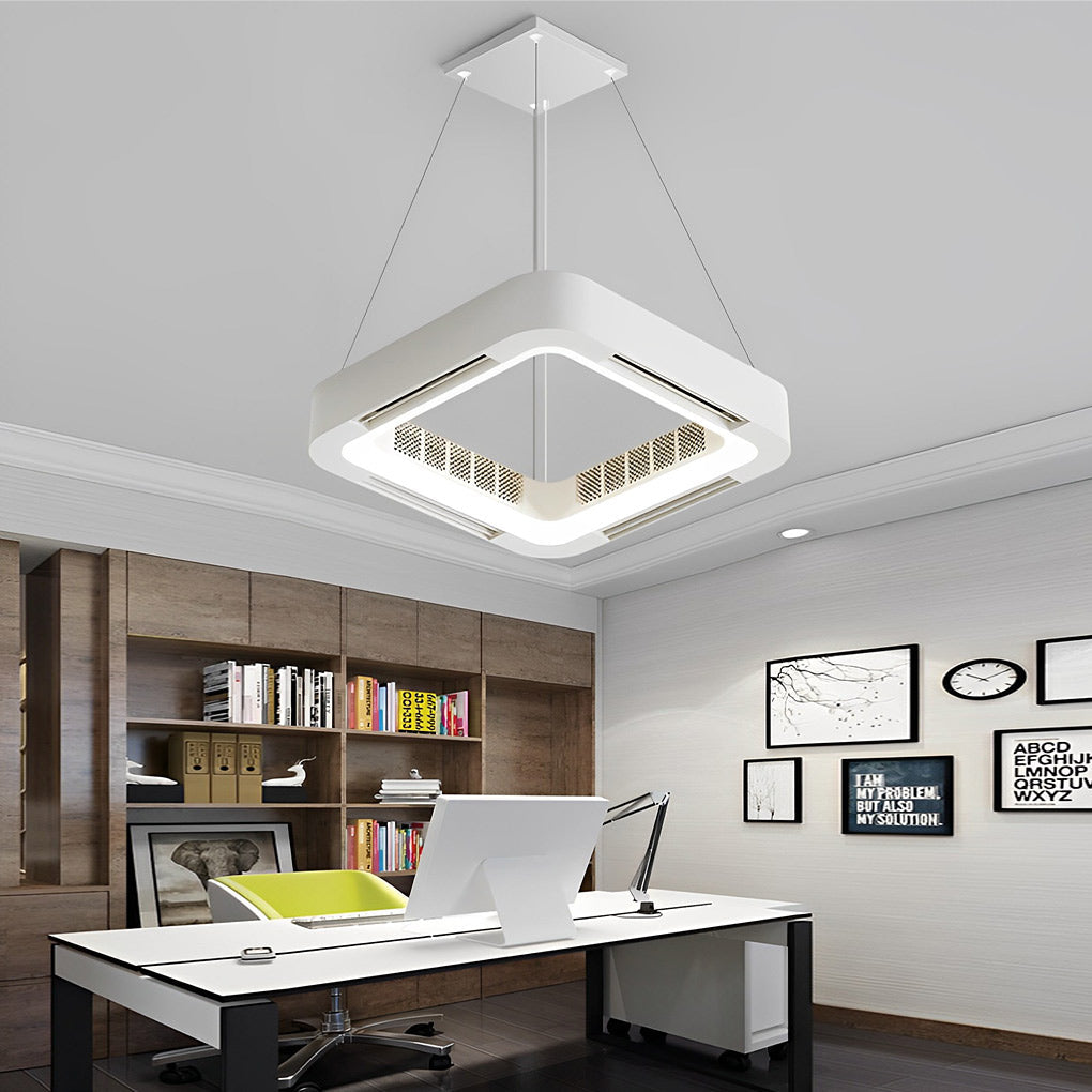 Modern Bladeless Ceiling Fan with LED Light and Remote Control