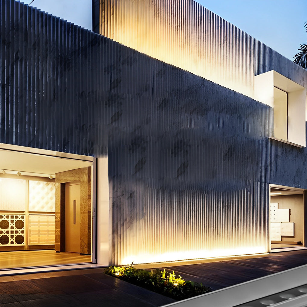 LED Outdoor Wall Washer Light with Baffle Modern Linear Uplight DC24V