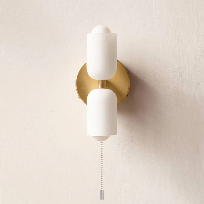 Modern Cream Double Head Wall Light – E14 LED Indoor Sconce