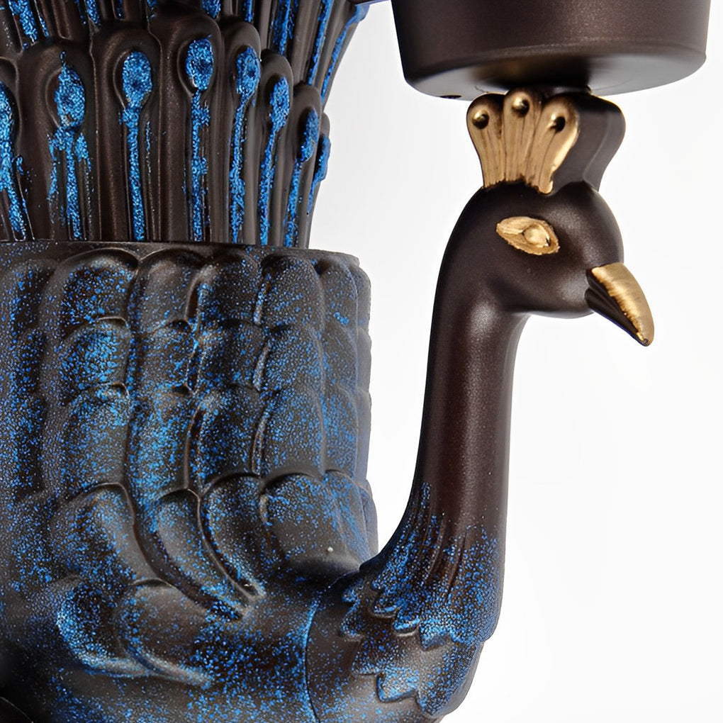 Retro Peacock Outdoor Wall Light Waterproof Aluminum