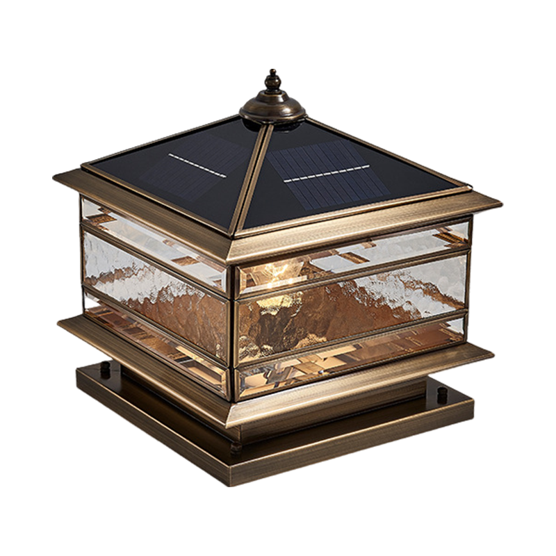 Vintage Copper Post Light, Waterproof Outdoor Garden Fence Lamp
