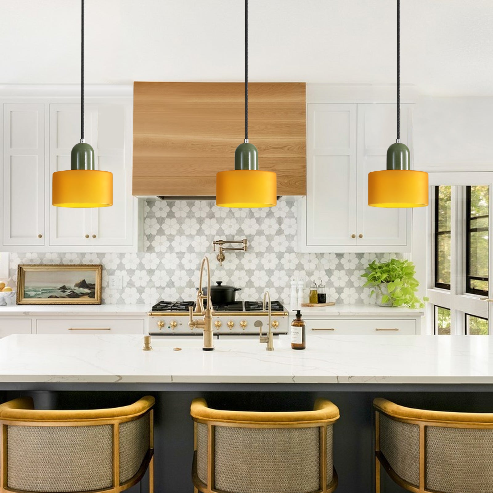 Bauhaus Style Glass Pendant Ceiling Light