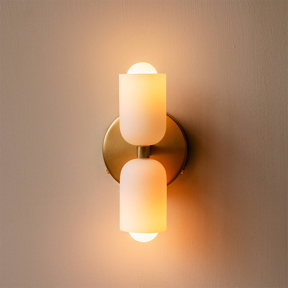 Modern Cream Double Head Wall Light – E14 LED Indoor Sconce