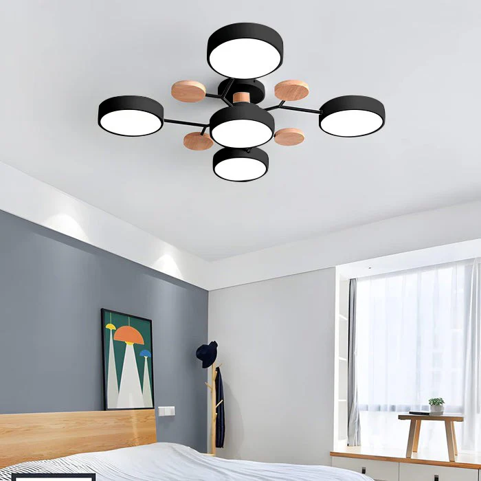 Modern Round LED Semi-Flush Ceiling Chandelier