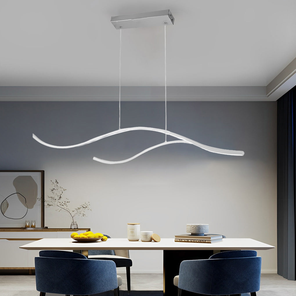 Wave LED Linear Branch Pendant Light for Kitchen Island or Dining Room