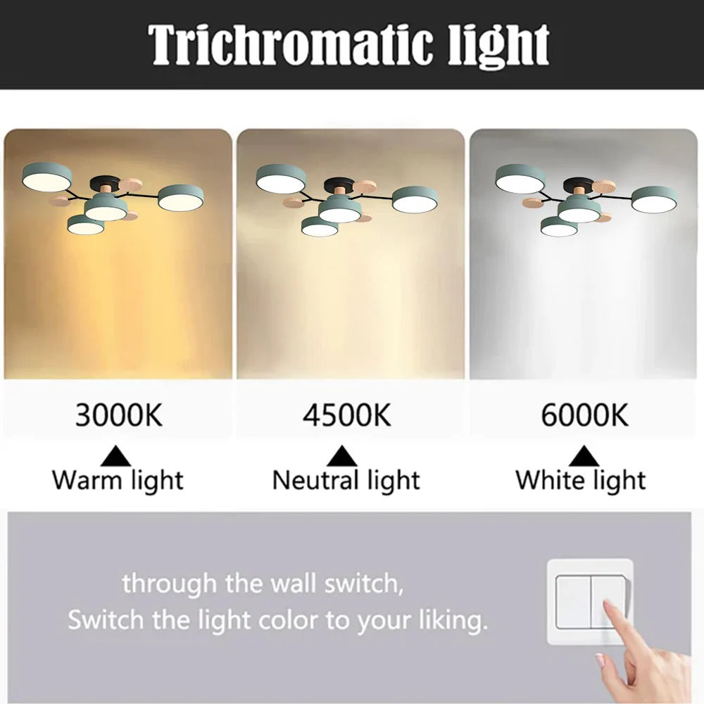 Modern Round LED Semi-Flush Ceiling Chandelier