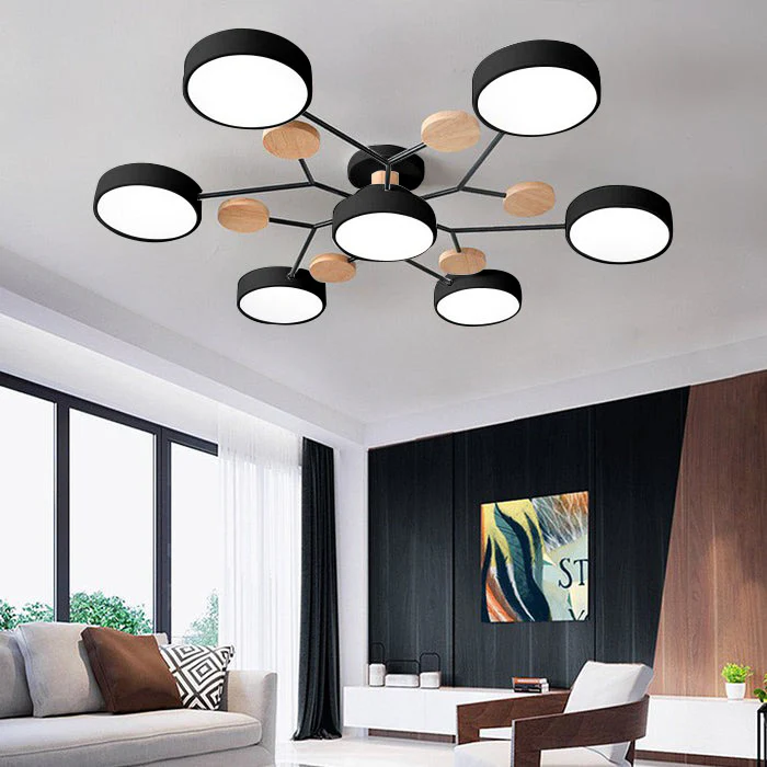 Modern Round LED Semi-Flush Ceiling Chandelier