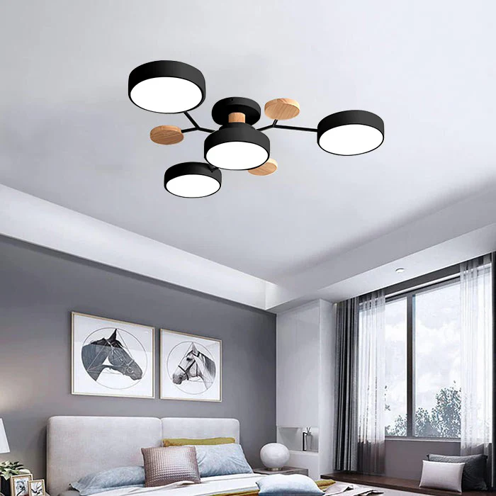 Modern Round LED Semi-Flush Ceiling Chandelier