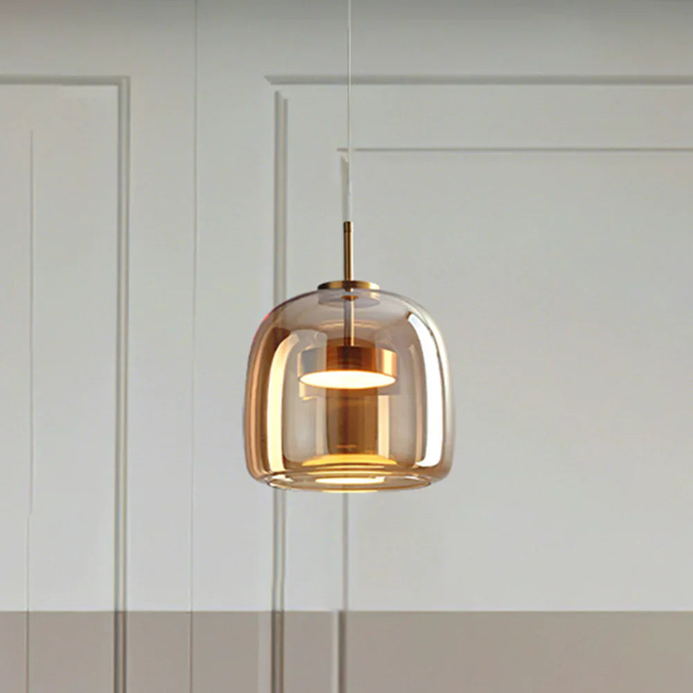 Minimalist Glass Pendant Light Warm Adjustable Modern Ceiling Fixture