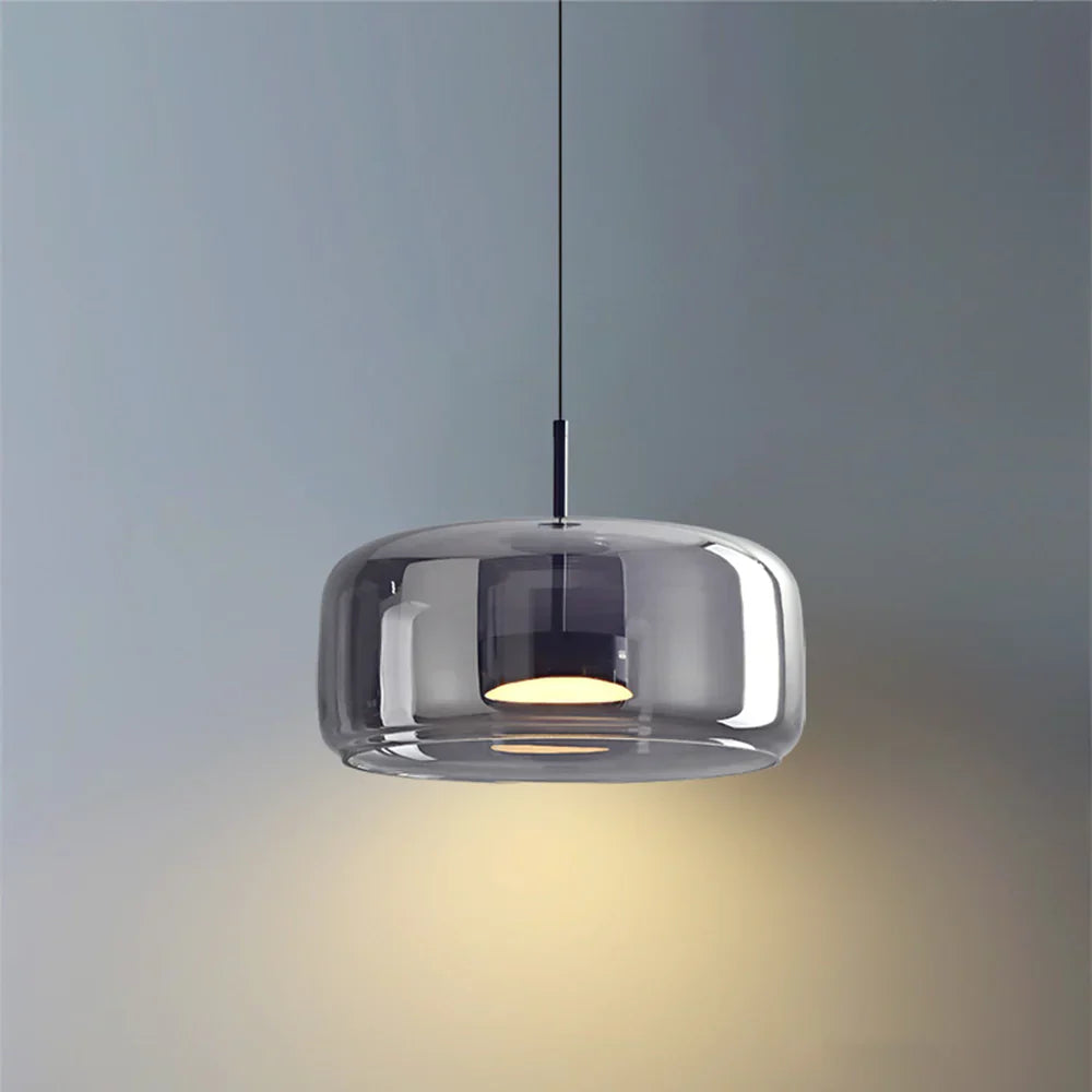 Minimalist Glass Pendant Light Warm Adjustable Modern Ceiling Fixture
