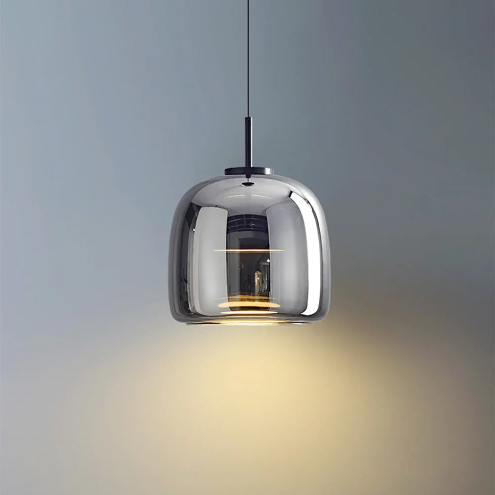 Minimalist Glass Pendant Light Warm Adjustable Modern Ceiling Fixture