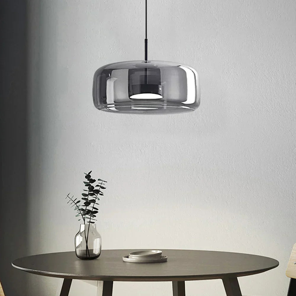Minimalist Glass Pendant Light Warm Adjustable Modern Ceiling Fixture