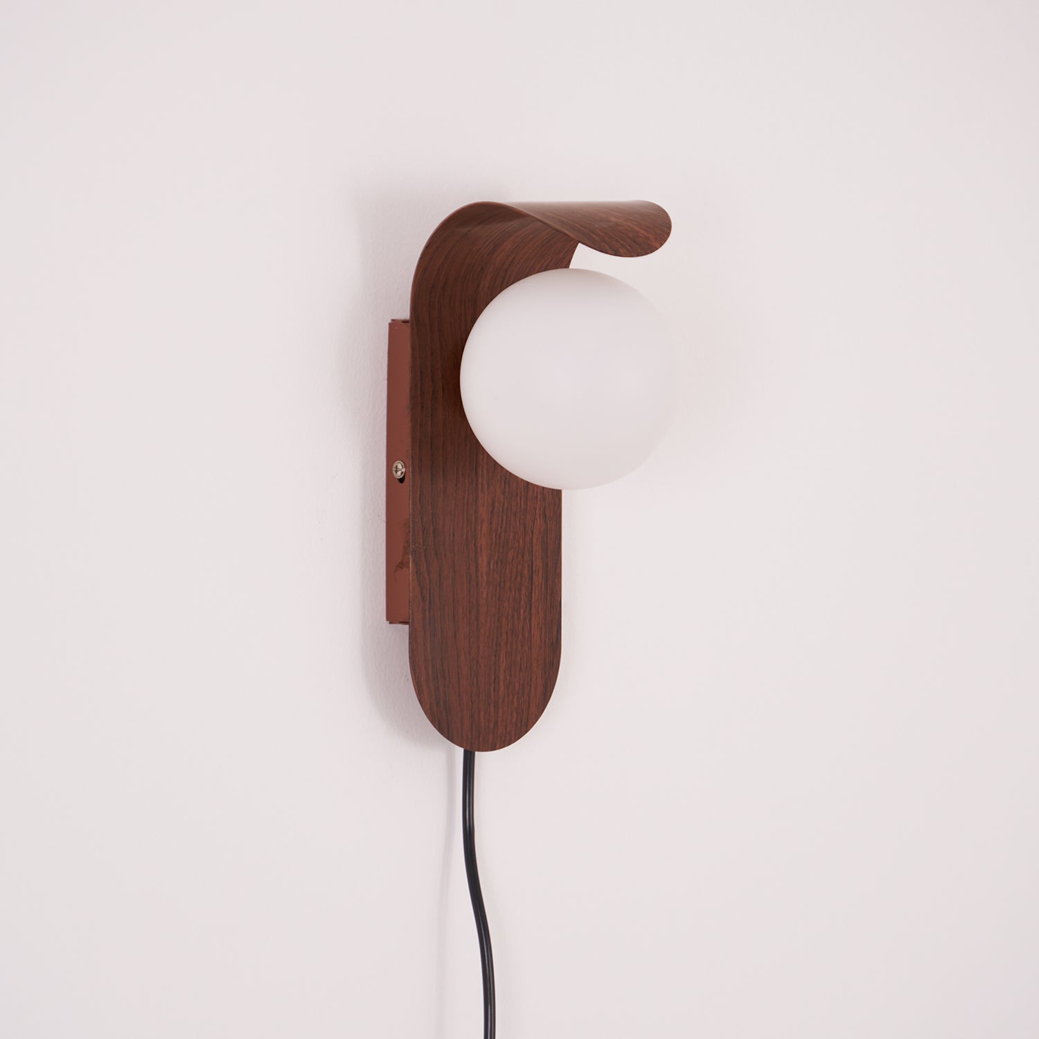 Modern Wood or Walnut Wall Light with Plug or Hardwired Options