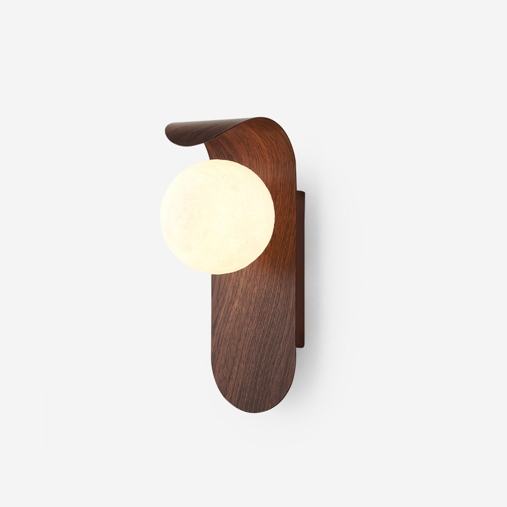 Modern Wood or Walnut Wall Light with Plug or Hardwired Options