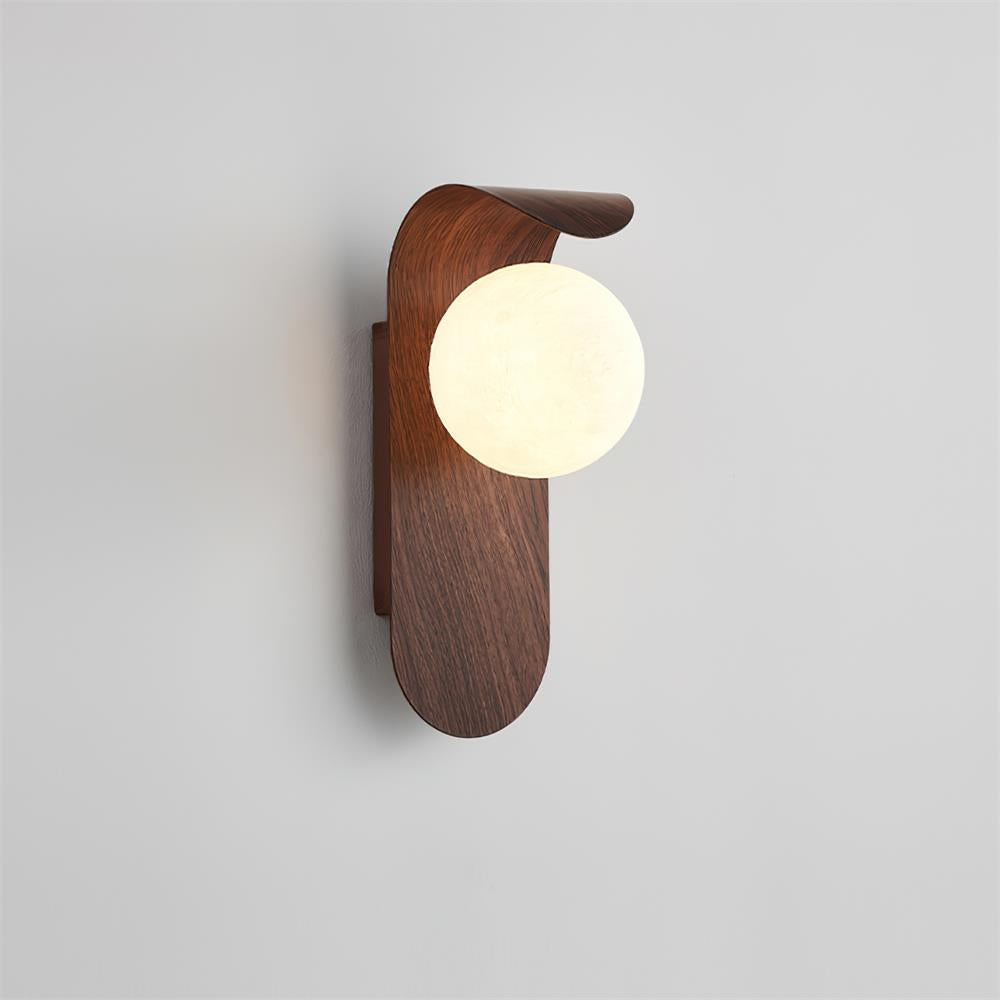 Modern Wood or Walnut Wall Light with Plug or Hardwired Options