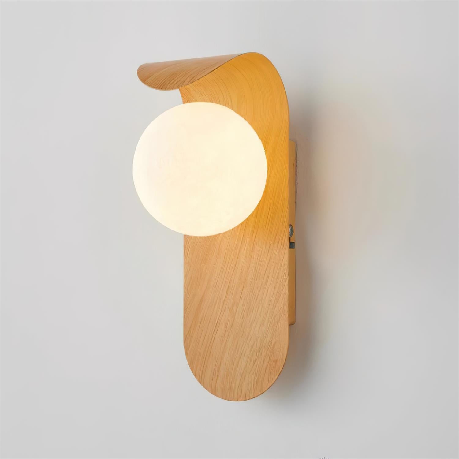 Modern Wood or Walnut Wall Light with Plug or Hardwired Options