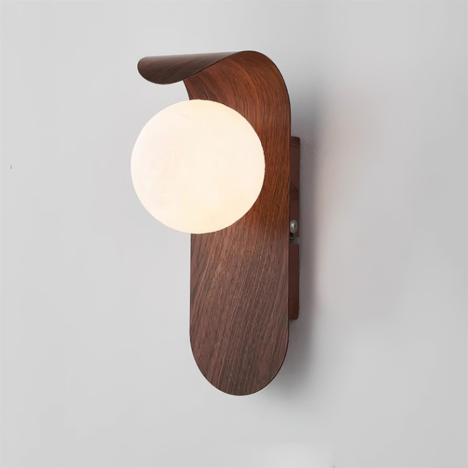 Modern Wood or Walnut Wall Light with Plug or Hardwired Options