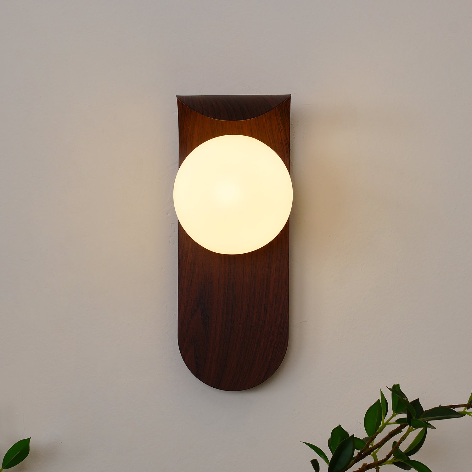 Modern Wood or Walnut Wall Light with Plug or Hardwired Options